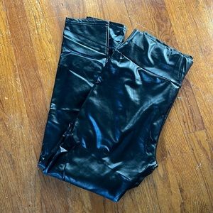 High rise faux leather leggings